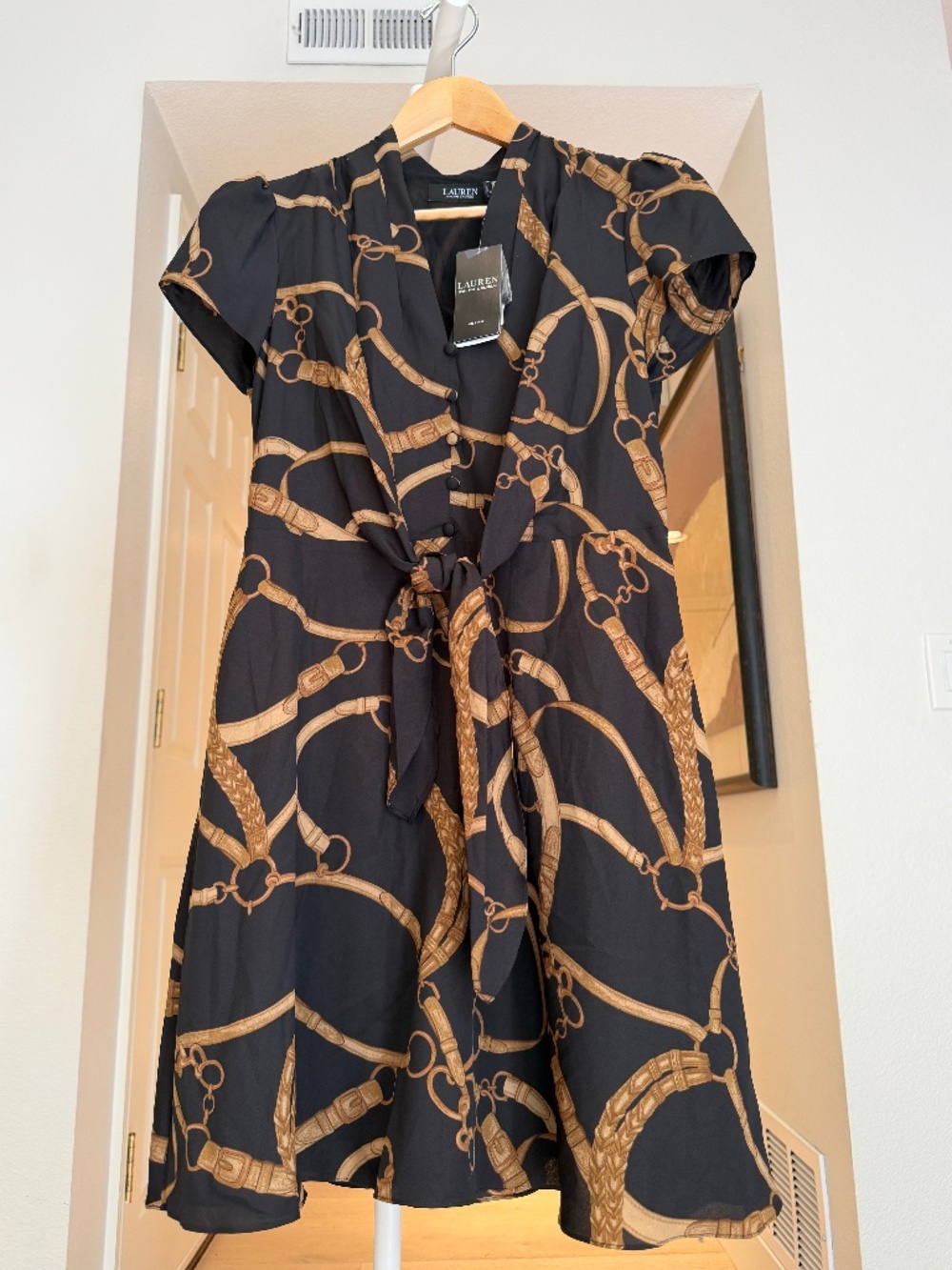 NWT Lauren Ralph Lauren Equestrian Midi Dress Small Petite